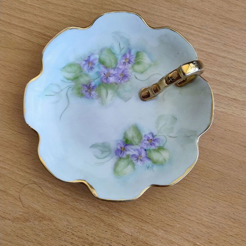 Vintage porcelain trinket dish with floral design