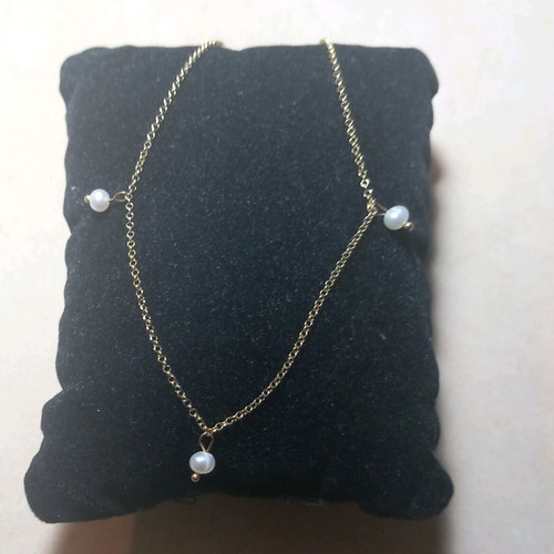 Silver gold-plated 925° anklet with pearls new