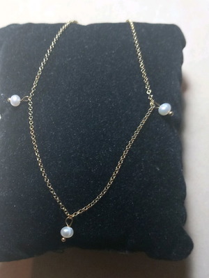 Silver gold-plated 925° anklet with pearls new
