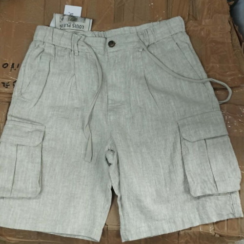 Cargo linen shorts men's NS-7779 new, sizes 30-40, beige