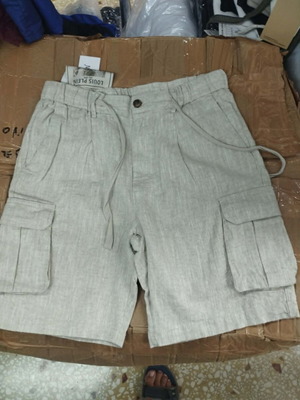 Cargo linen shorts men's NS-7779 new, sizes 30-40, beige