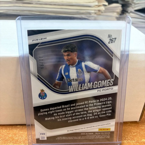 2025-26 Panini Prizm FIFA William Gomes Teal Ice Prizm card new, Porto