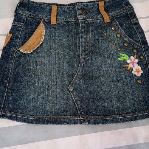Chief blue girls' denim skirt new, size 128 cm