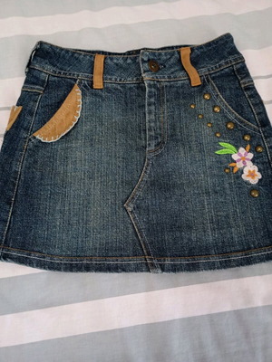 Chief blue girls' denim skirt new, size 128 cm