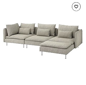Καναπές γωνιακός ΙΚΕΑ Sonderhamn 4θεσιος με σεζλονγκ Viarp μπεζ/καφέ. IKEA sofa