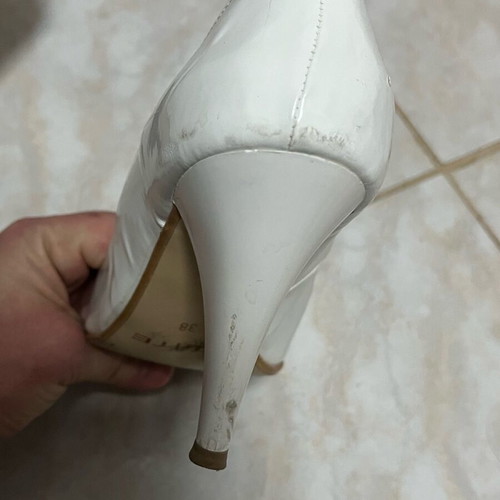 Elite white pumps used, size 38, 9cm heel