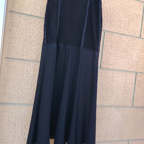 Zig Zag black strapless dress or maxi skirt with lace and chiffon