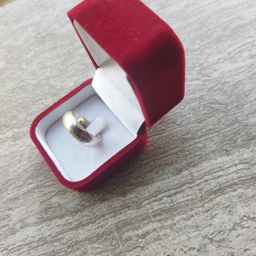 Ring 950 hammered silver like new, size 56.5-57