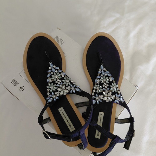 Oysho sandals with Swarovski stones used, size 39, blue