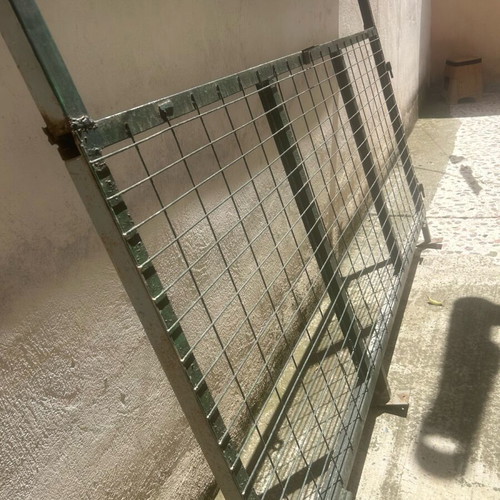 Iron door construction used with mesh and feet
