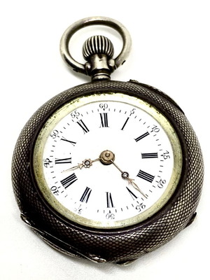 Pocket watch silver mechanical 1920s handmade Swiss 34mm