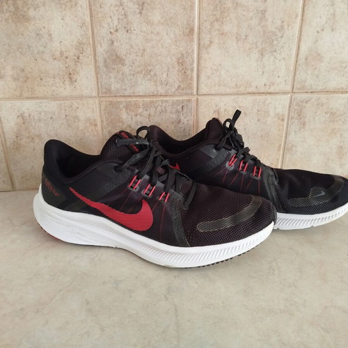 Nike running shoes size 45 used, black and red