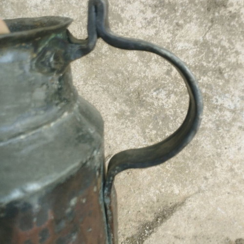 Copper jug used antique, handmade, over 100 years old