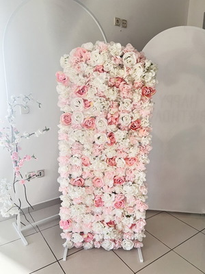 Αψίδα με τεχνητά λουλούδια 60 x 150 cm καινούργια, λευκά και ροζ