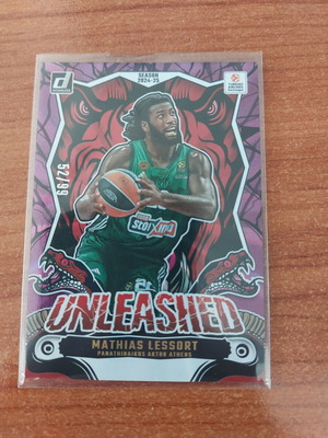 2024-25 Panini Donruss Euroleague Mathias Lessort Unleashed Insers Purple card like new