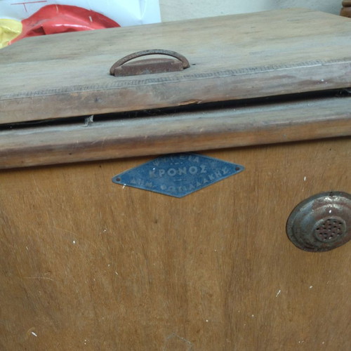 Old wooden Kronos refrigerator with minor damages