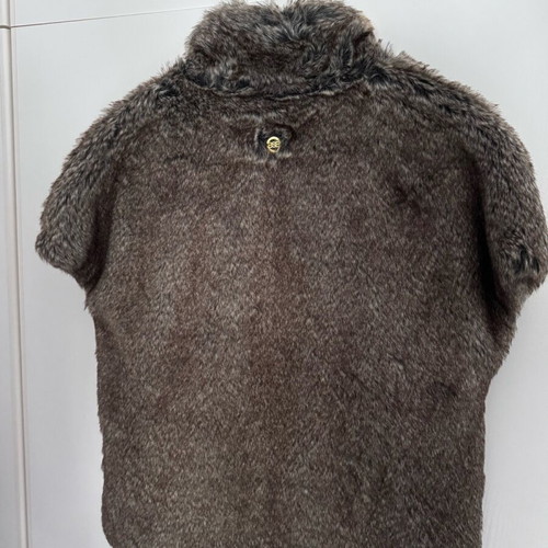 Fur vest BSB like new, size 40, gray and brown
