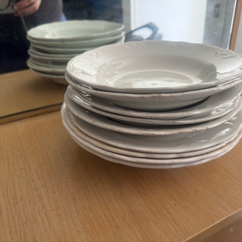 Vintage porcelain plates used, set of 9 pieces from 1920