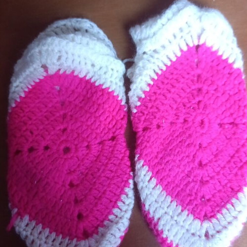 Terlikia knitted socks used, size 36/37, white and pink