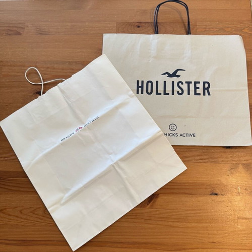 Hollister and Brandy Melville paper bags like new, set of 2