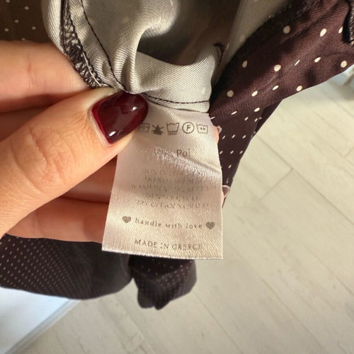 Madame Shou polka dot pants in burgundy color like new