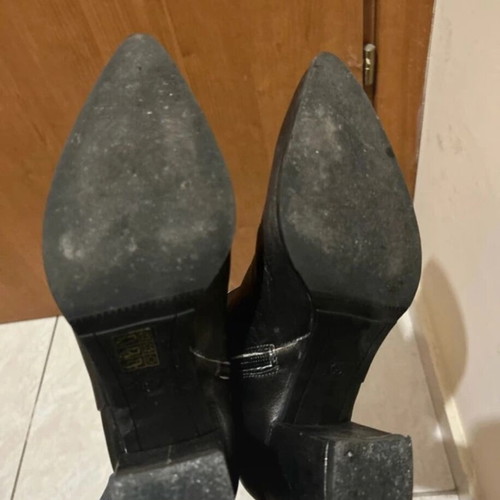 Leather ankle boots like new, side zipper, square heel 5-6cm, size 39, grey silver