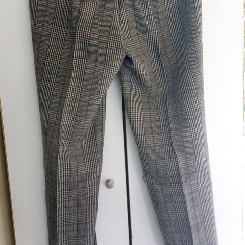 Wool plaid women's pants like new, size L, black and gray
