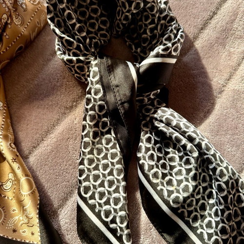 Scarves new, black and beige, set of 2 pieces