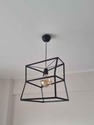 Industrial φωτιστικό οροφής σαν καινούργιο, μεταλλικό γκρι σκούρο 35x39εκ