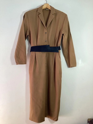 Vintage camel dress Parthenis like new, pencil style with belt