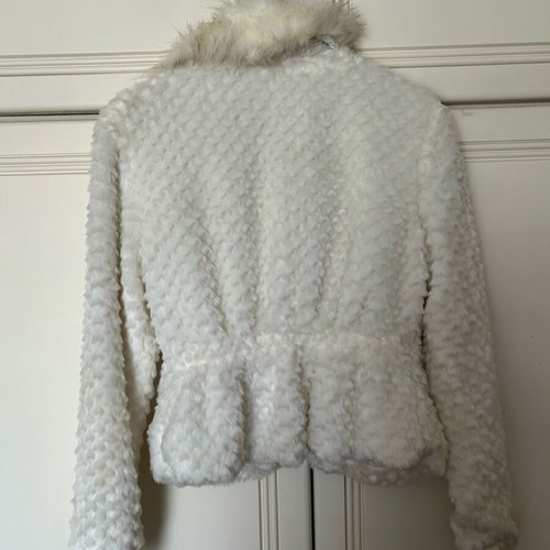 Women's fur jacket small like new, white