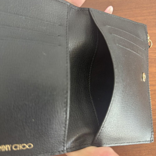 Jimmy Choo Black Leather Wallet like new with dust bag and certificate