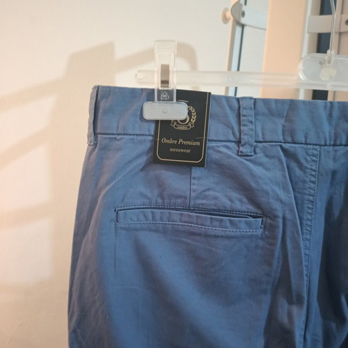Ombre Premium blue chinos trousers large new with tags