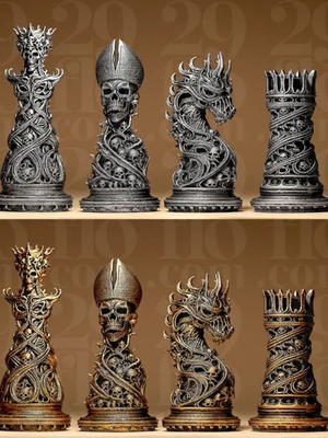 Gothic Style Chess Set new
