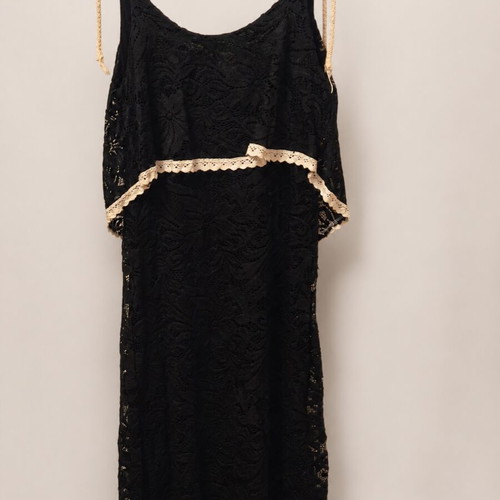 Black lace boho dress with straps used -  10,00 - Vendora.cy