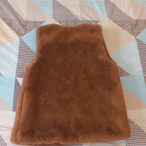 Zara Kids sleeveless faux fur vest size 152, like new, camel