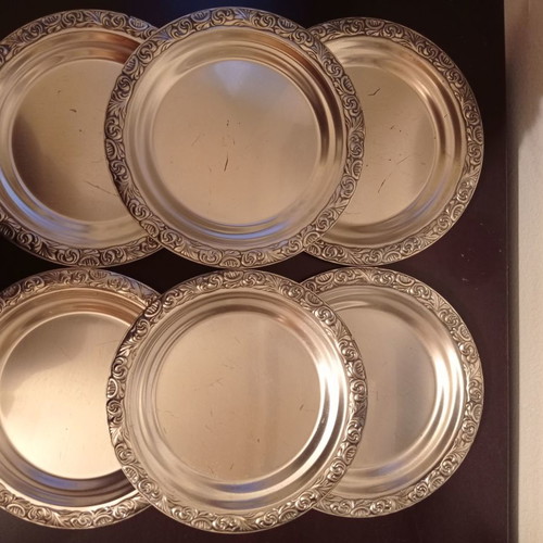 Serving plates used, pack of 6, antique
