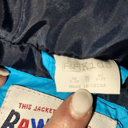 F&F jacket used for 2-3 years old in blue color with hood