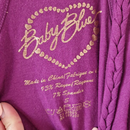 Baby Jem purple blouse Small, long tunic top