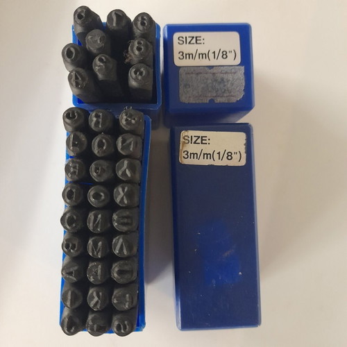 Set of Metal Punch Letters and Numbers 3mm new