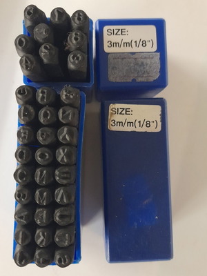 Set of Metal Punch Letters and Numbers 3mm new