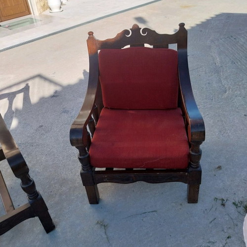 Monastic three-seat sofa with armchair used