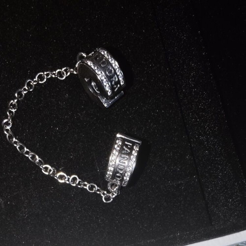 Pandora safety chain bracelet, silver