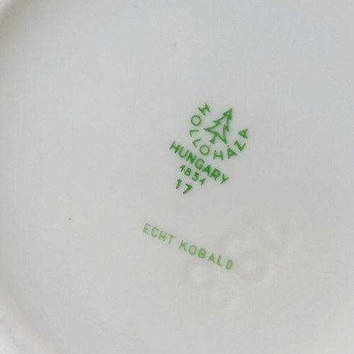 Vintage Hollohaza Hungary Porcelain Milk Jug Echt Kobalt & Gold like new