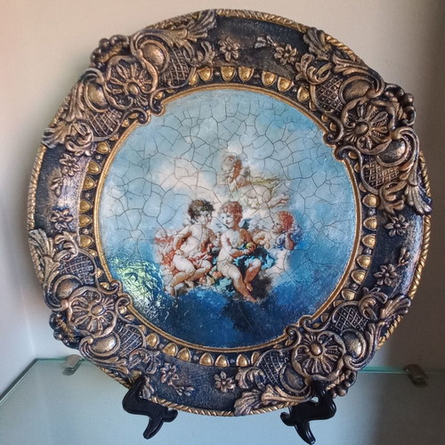 Decorative tray handmade from MDF 30 cm