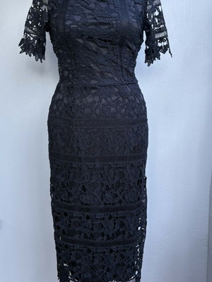 Missguided vintage dress with lace navy blue size small new