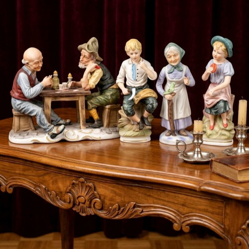 Bisquit porcelain figurines collection like new, set of 4, 12-15cm