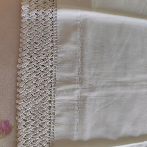 Pillowcases white handmade cotton like new