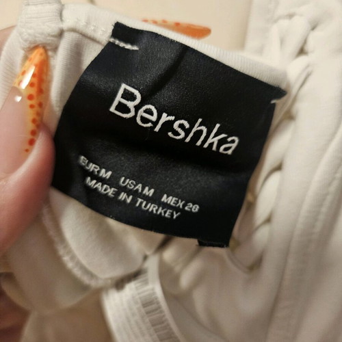 White Bershka corset with braided details size M like new