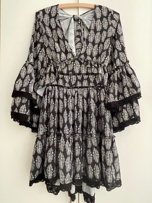 Mini evening dress like new, black and white, size S